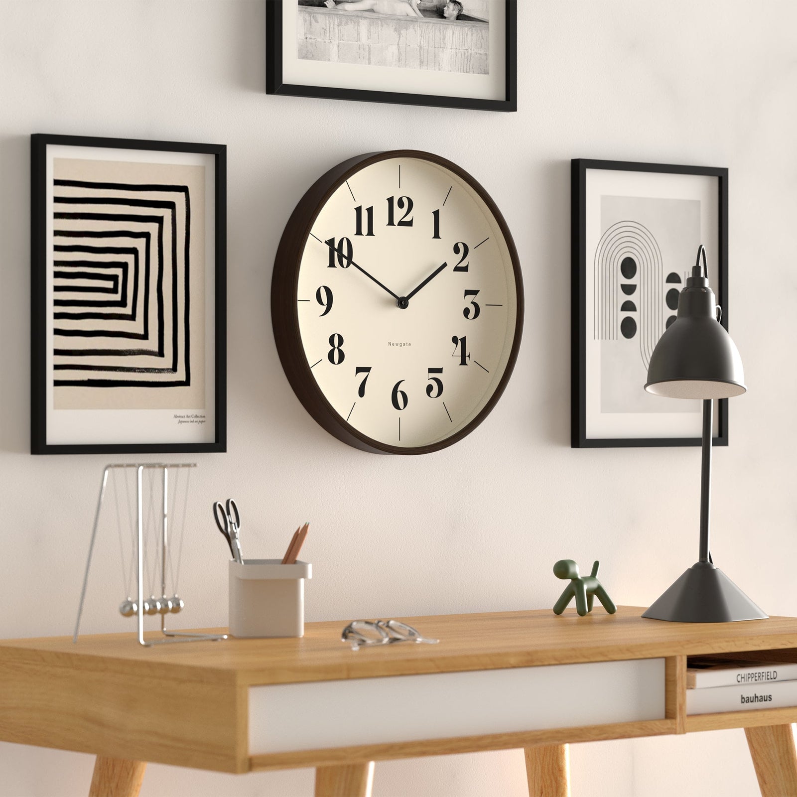 Mr Clarke Clock Dark Wood Hopscotch Dial