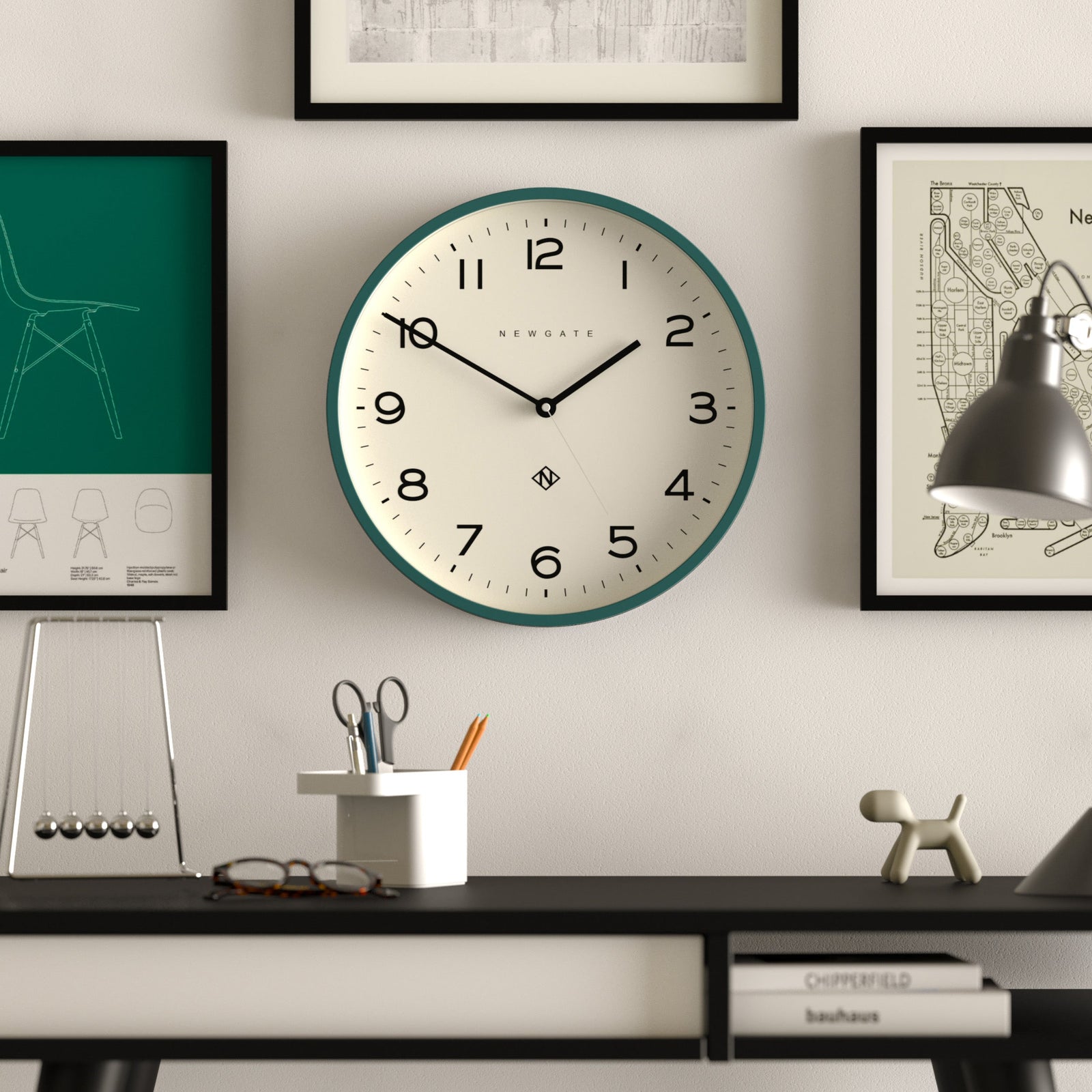 Number Three Echo Wall Clock Green