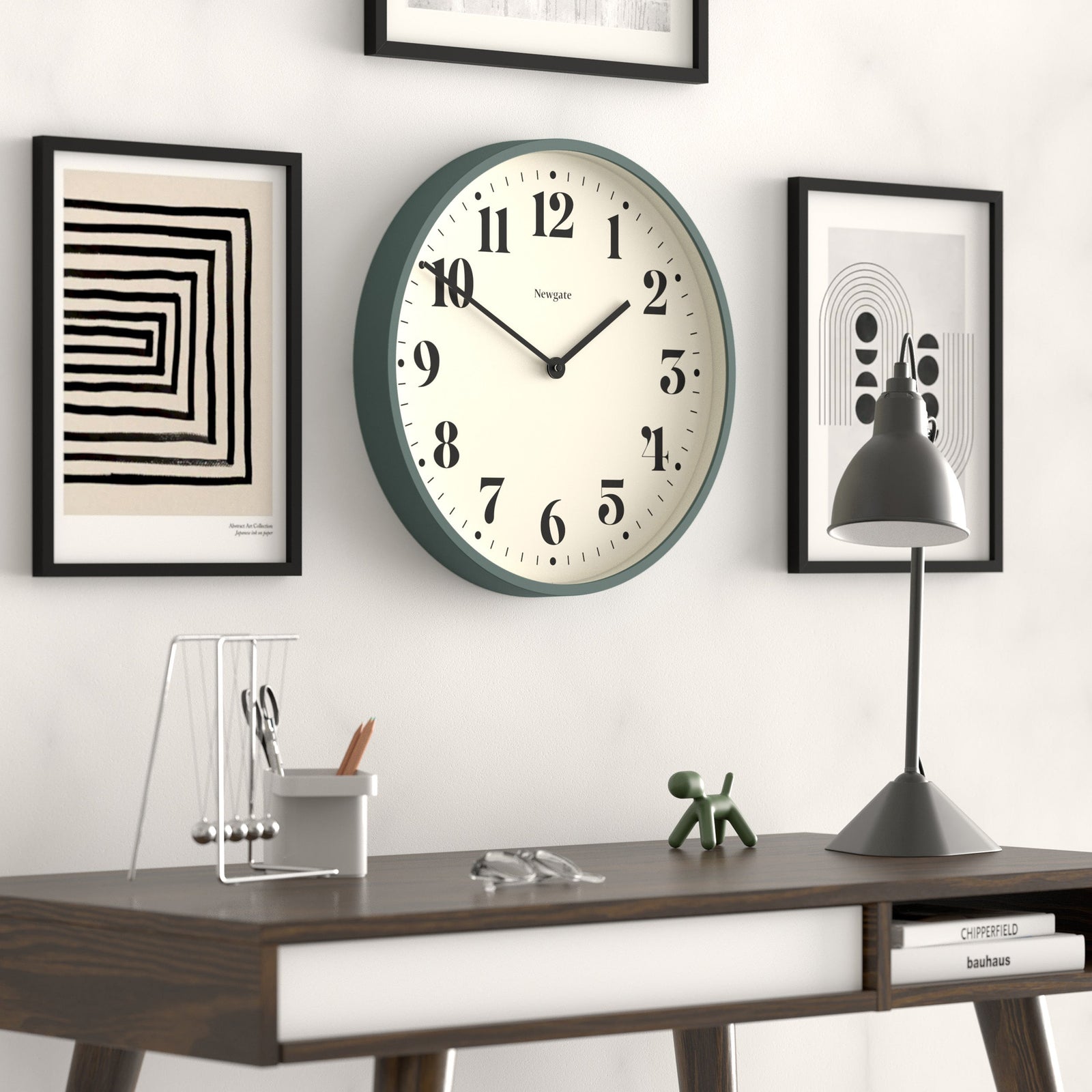 Number Two Wall Clock Asparagus Green