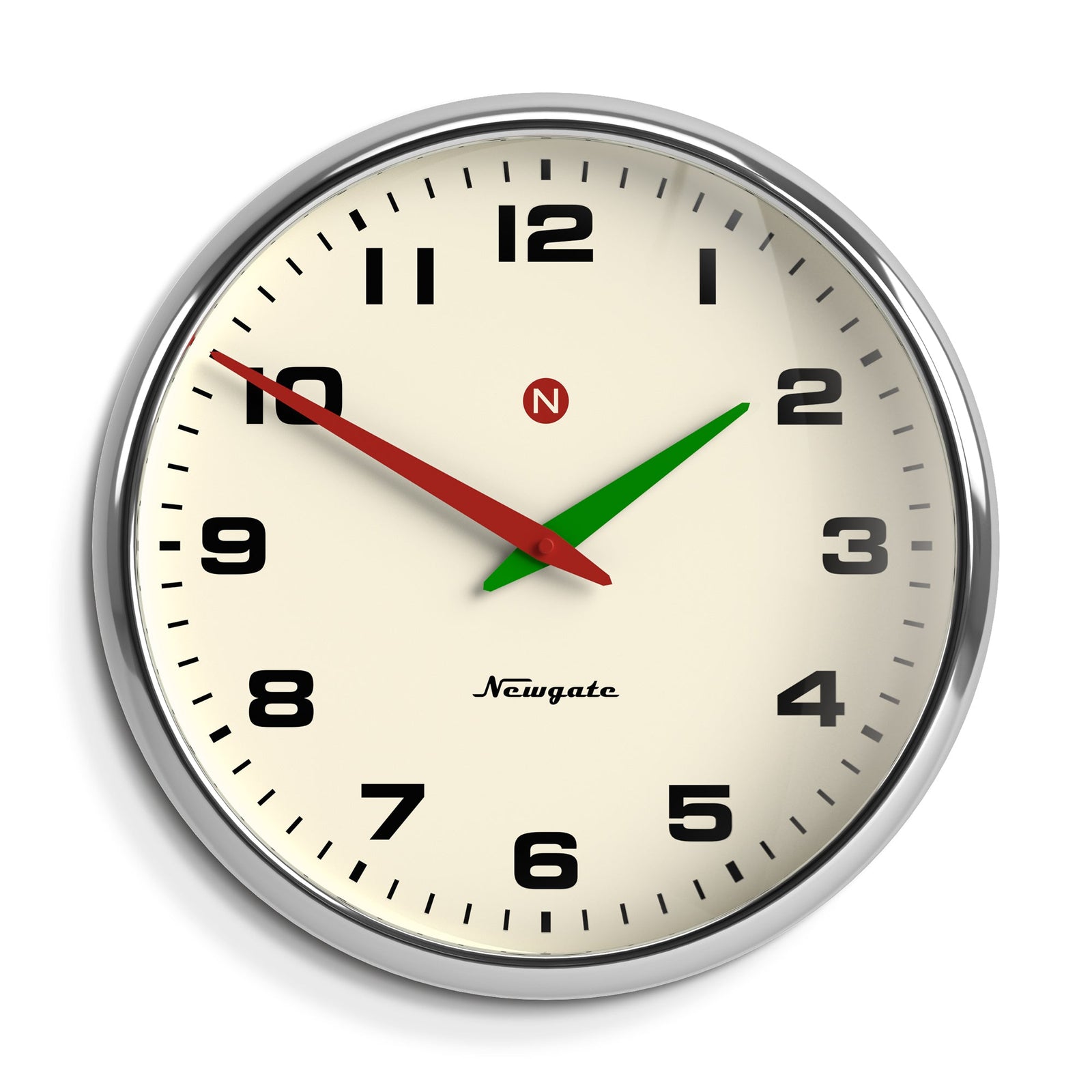 Superstore Wall Clock Alpha Dial Chrome