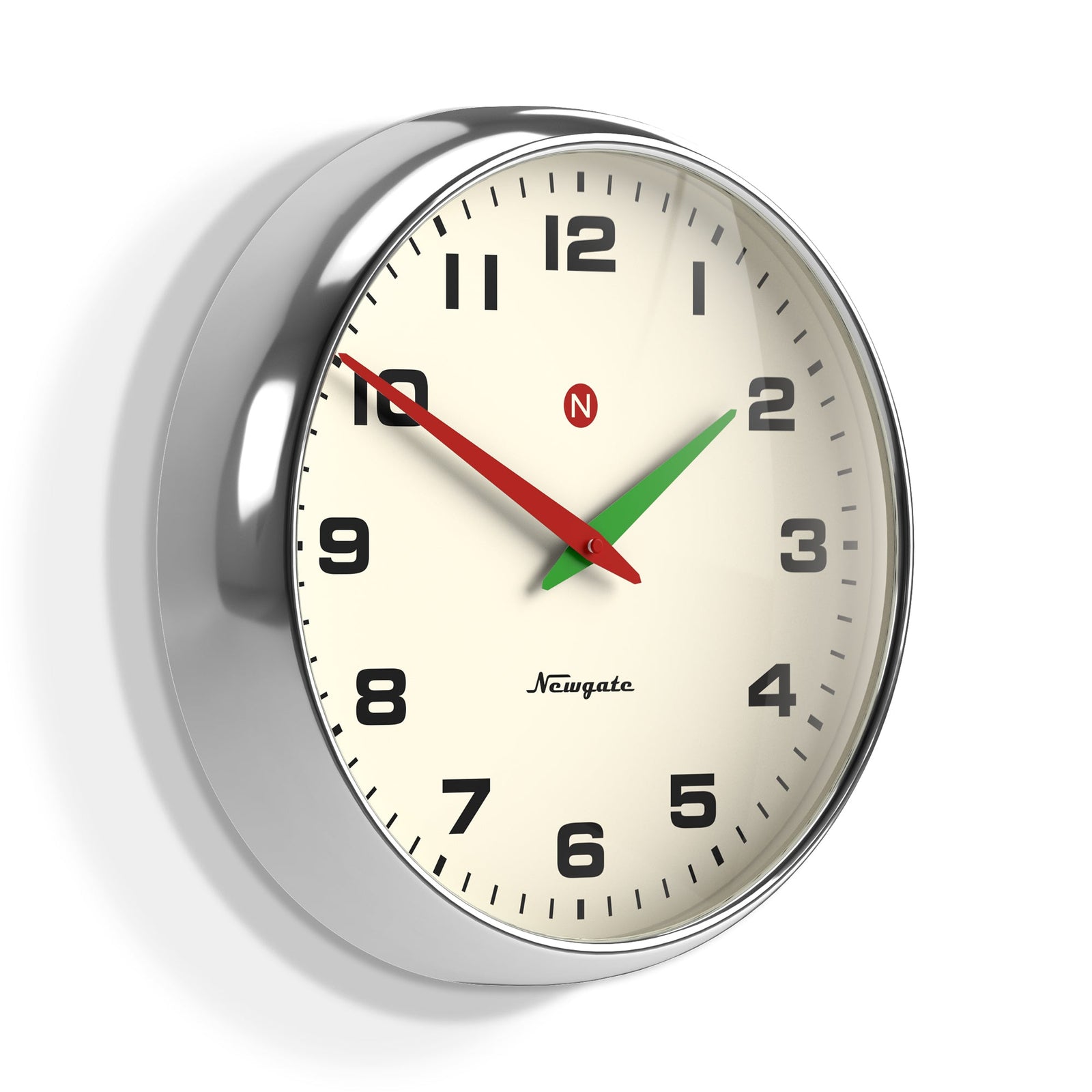 Superstore Wall Clock Alpha Dial Chrome