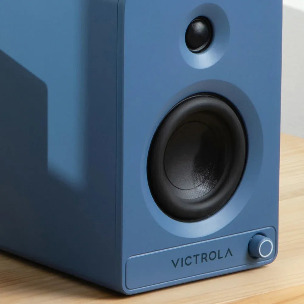 Victrola Tempo Bookshelf Speakers - Blue