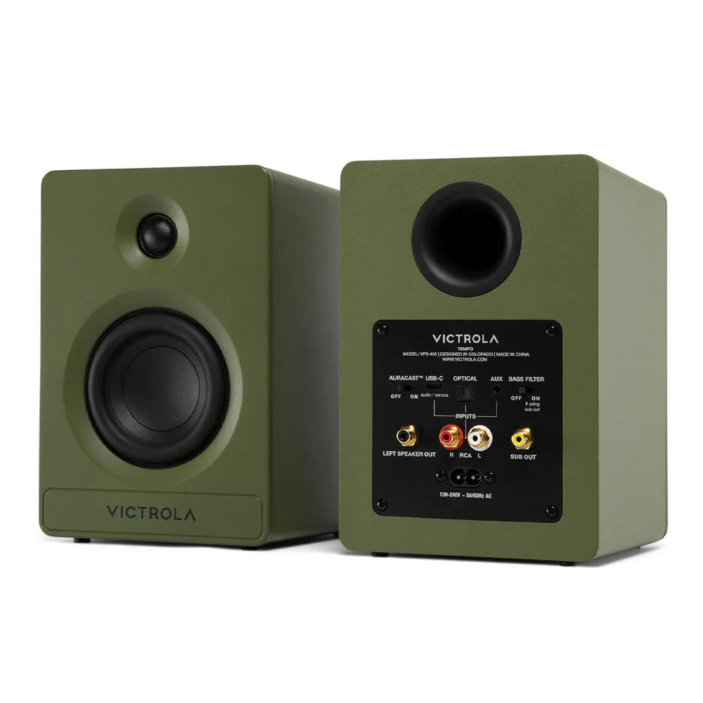Tempo Bookshelf Speakers - Green