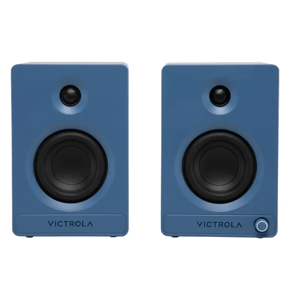 Automatic Turntable +  Tempo Bookshelf Speakers Bundle - Blue
