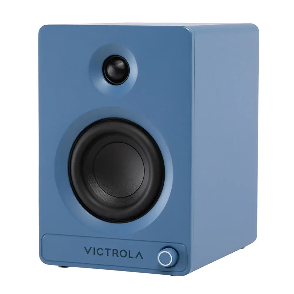 Automatic Turntable +  Tempo Bookshelf Speakers Bundle - Blue
