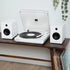 Automatic Turntable +  Tempo Bookshelf Speakers Bundle - White