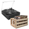 Eastwood II Turntable - Black + Bundled Record Storage Crate