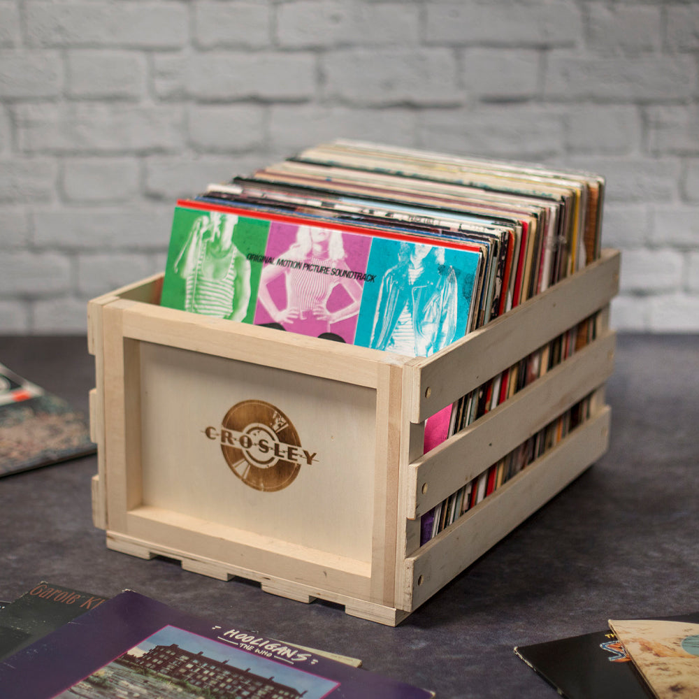 Eastwood II Turntable - Black + Bundled Record Storage Crate