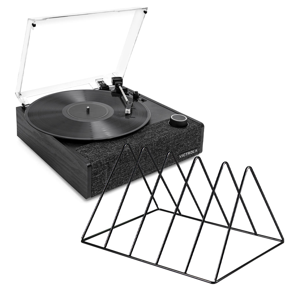 Eastwood II Turntable - Black + Gadhouse Vinyl Rack Bundle - Black