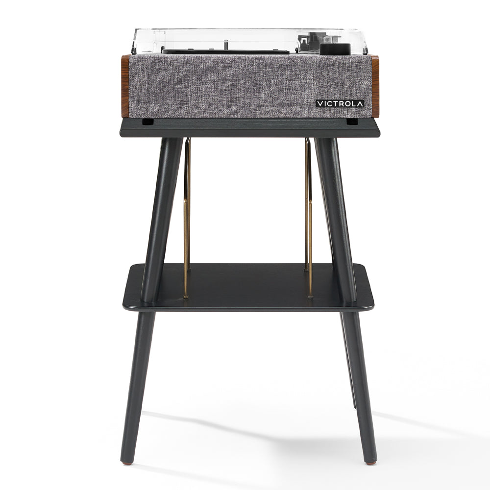 Eastwood II Turntable - Walnut + Entertainment Stand Bundle - Black