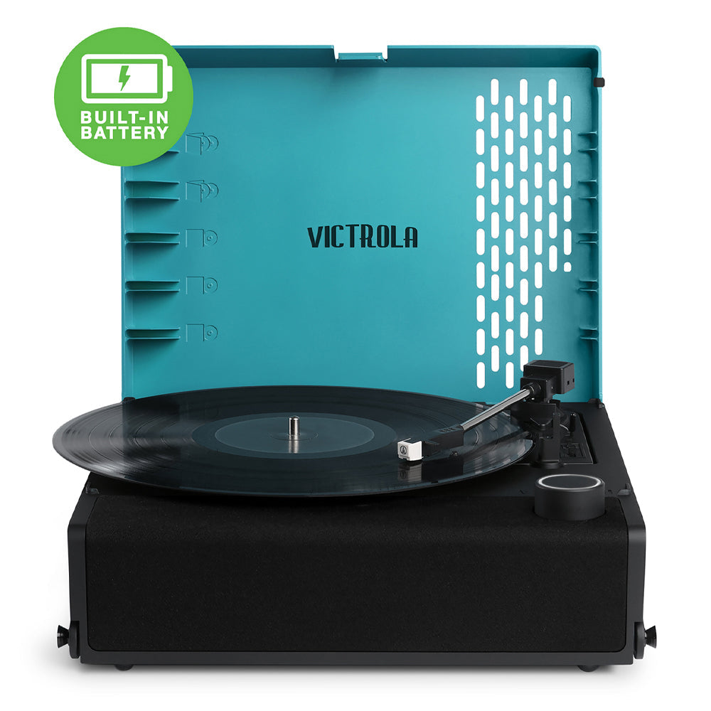 Revolution Go Turntable - Blue + Bundled Record Storage Crate