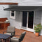 2.92m Folding Arm Awning, Manual Retractable Patio Awning Black Fabric Grey