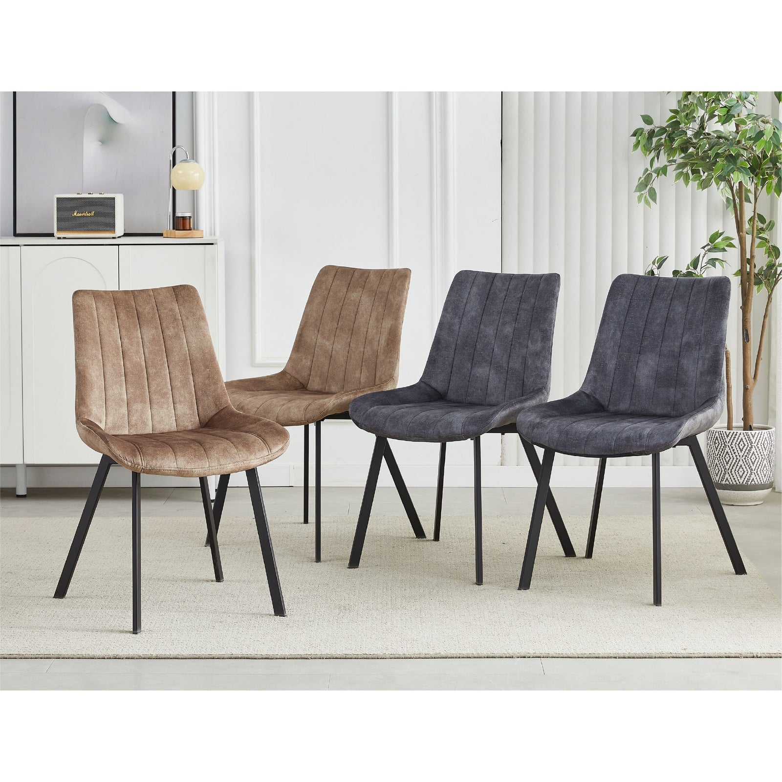 Sloane Fabric Dining Chairs (Set of 4) - Grey