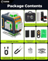 16 Lines Green Laser Level 4×360° Self Leveling, Side LCD, CMS04