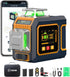 CIGMAN Green Laser Level, 3x360° Side LCD 12-Line Self-Leveling, Bluetooth App Remote, Pulse Mode for Receiver, ±1/8 in. at 33 ft Accuracy, 2x Li-ion (USB-C), 1/4-20 Mount, IP54, ABS Hard Case - S03