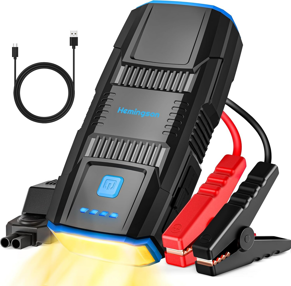 Hemingson 2000A Peak Portable Car Jump Starter Battery Booster with LED Light