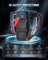 Hemingson 2000A Peak Portable Car Jump Starter Battery Booster with LED Light