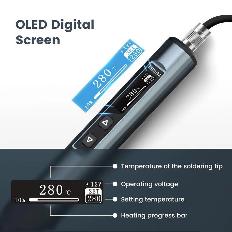 KETS02 Smart Digital Soldering Iron Kit 65W Programmable AU Plug