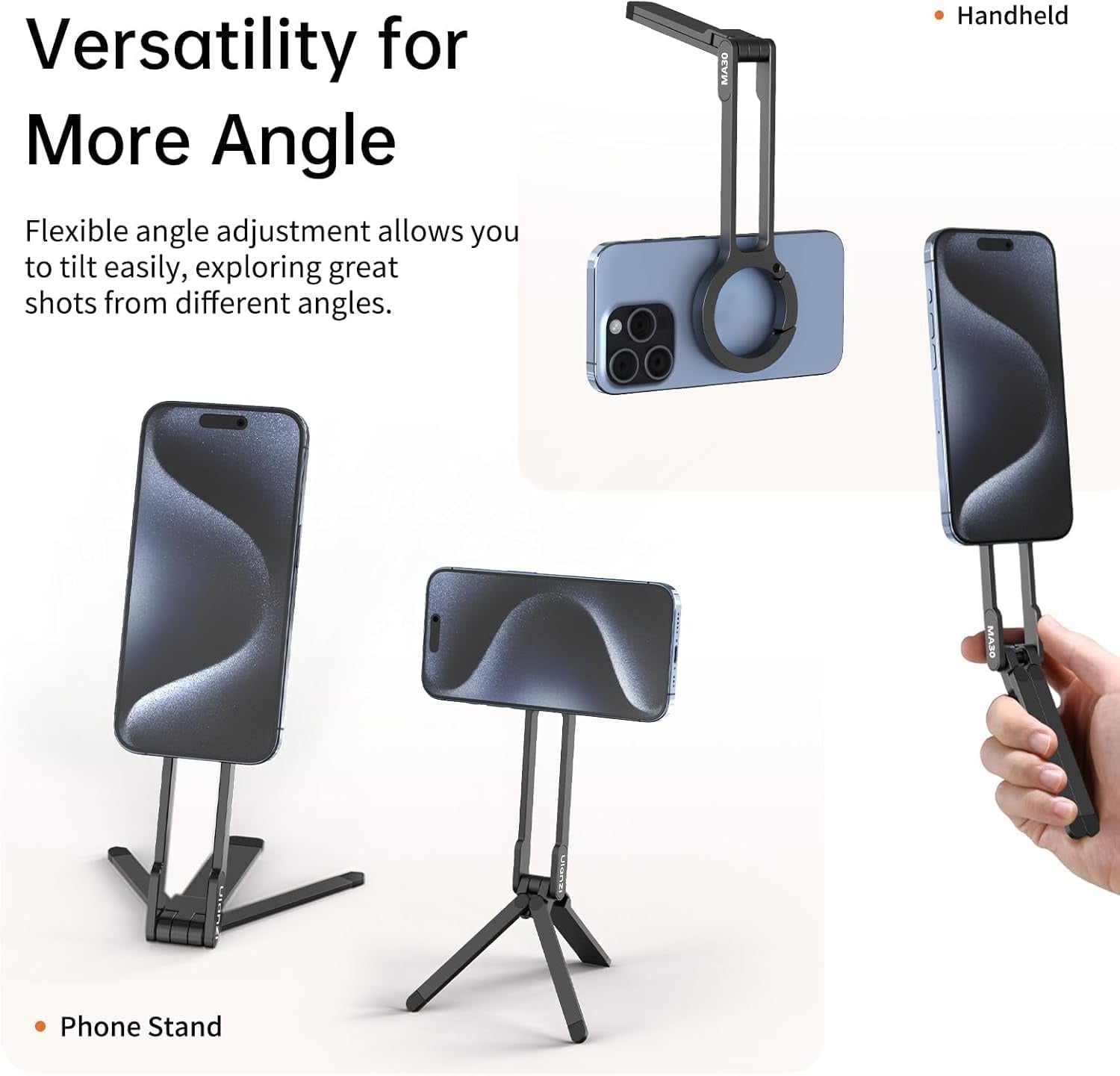 ULANZI MA30 Magnetic Phone Tripod Stand for iPhone - Aluminium Maglock Smartphone Mini Tripod Pocket Cell Phone Stand Dual-Sided Magnet Quick Mount Compatible with iPhone 16 15 14 13 12 Magsafe
(Red)