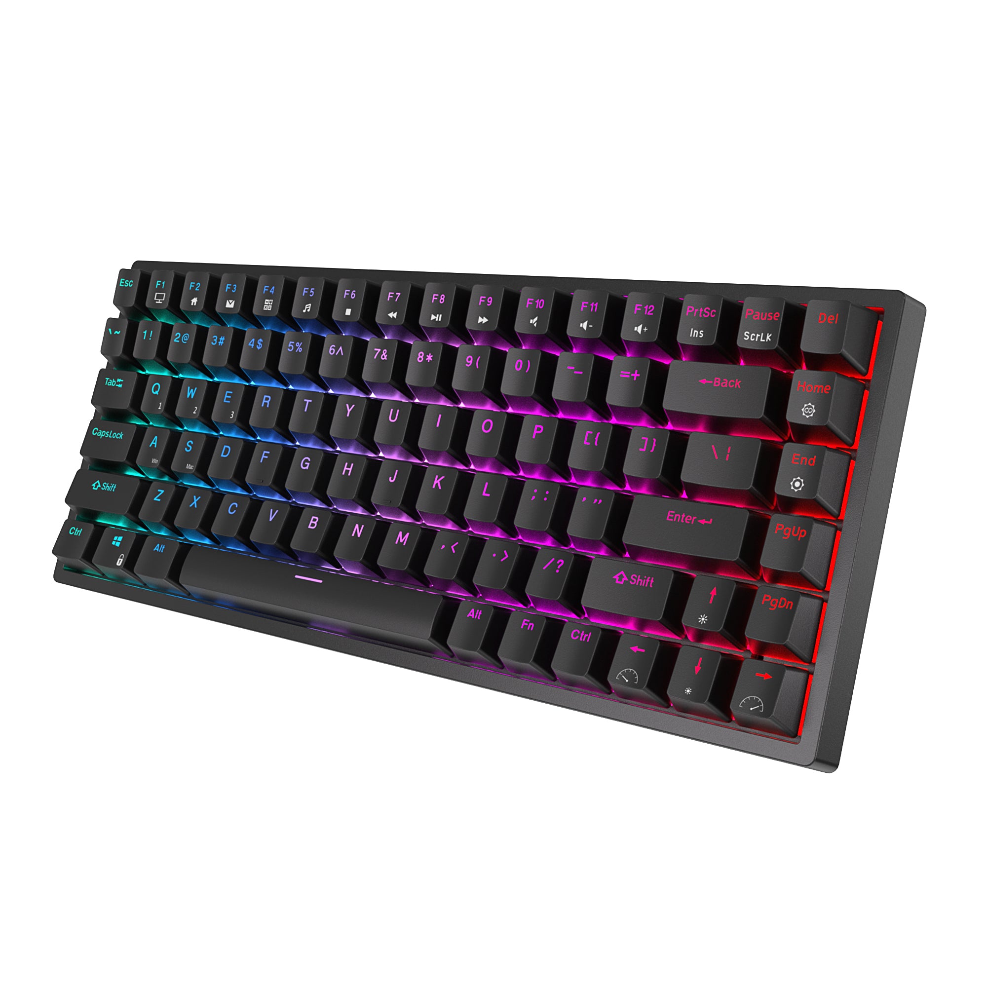 RK84 Wireless Hot Swap Black 65% Mechanical Keyboard, Red Switch