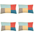 Pack of 4 Geo Beige Block Design Cushion Covers, 100% Cotton, 30x50cm Set