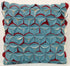 Pack of 4 Amelie Aqua Cushion Covers, 40x40cm 3D Textured Wool Blend Fabric
