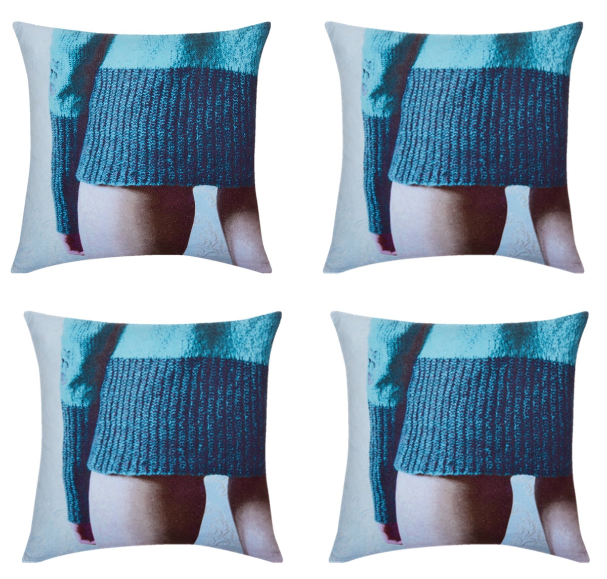 Pack of 4 Blaze Jumper Novelty Cushion Covers, 100% Cotton, 45x45cm Set