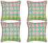 Pack of 4 Avia Fuchsia Cushion Covers, 45x45cm Cotton, Modern Retro Print Design