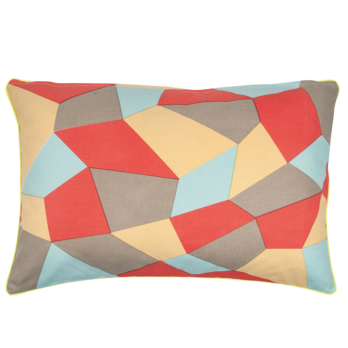 Pack of 4 Geo Beige Geometric Design Cushion Covers, Cotton, 40x60cm Set