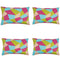 Pack of 4 Geo Green Geometric Design Cushion Covers, Cotton, 40x60cm Set