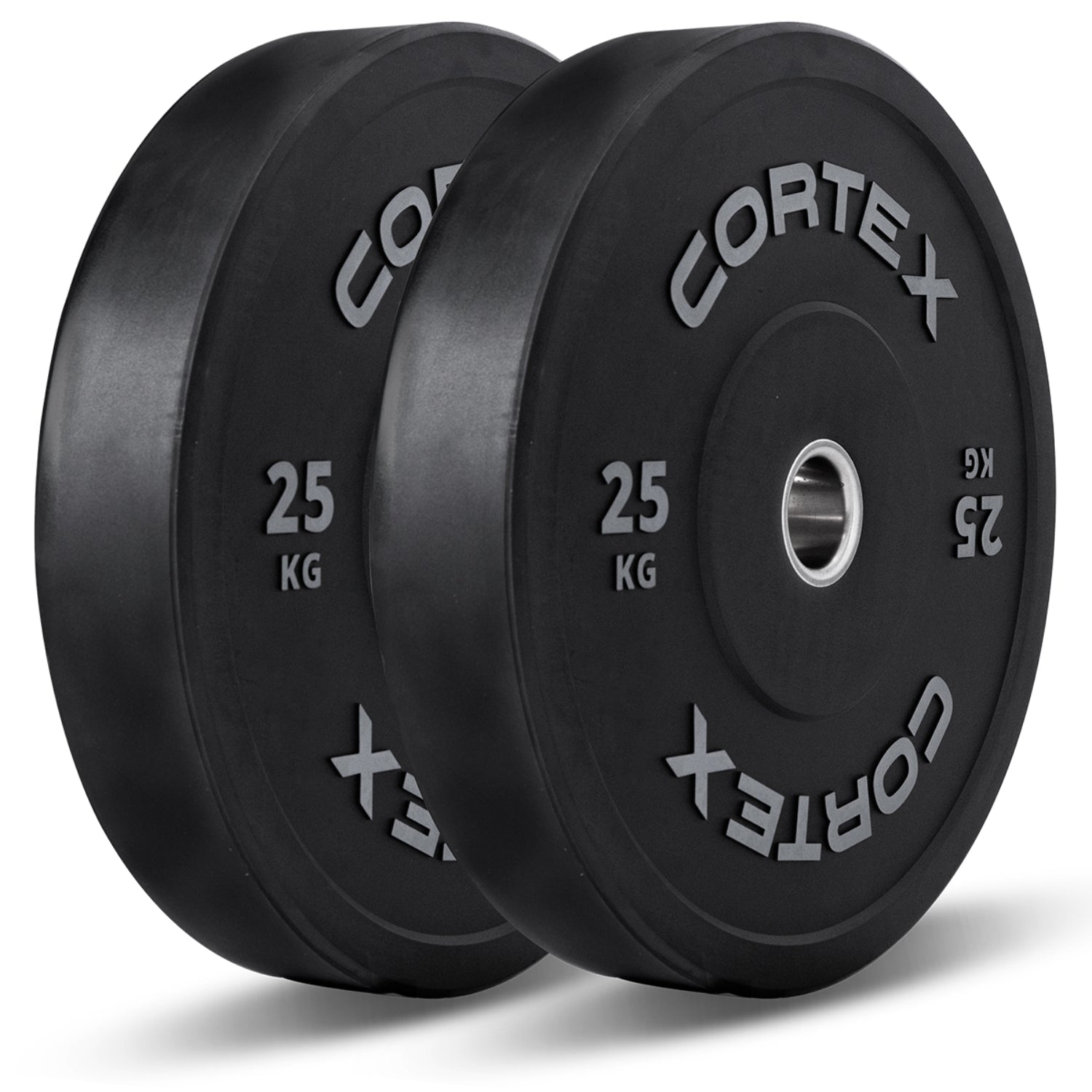 CORTEX 25kg Black Series V2 50mm Rubber Olympic Bumper Plate Pair