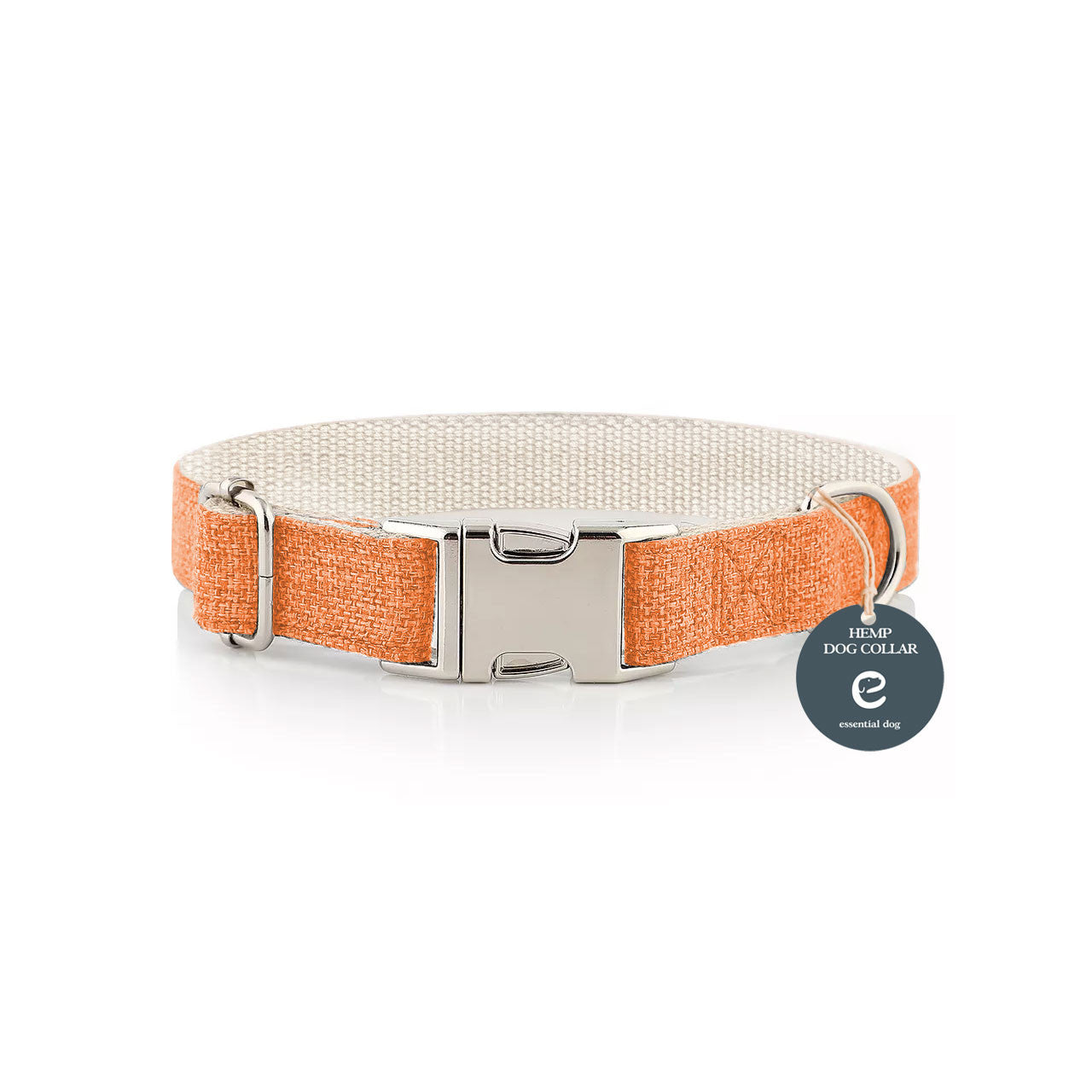 Natural Hemp & Cotton Dog Collar Orange Burst