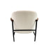 Denmark Arm Chair Polyester Fabric Upholstery Wooden Structure Solid Foam Black Metal Legs