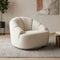 Arm Chair Beige Fabric 360 Degree Swivel