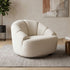 Arm Chair Beige Fabric 360 Degree Swivel