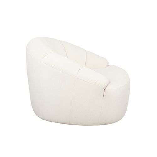 Arm Chair Beige Fabric 360 Degree Swivel