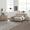 4 Pieces Bedroom Suite Natural Wood Like MDF Structure King Size Oak Colour Bed, Bedside Table & Tallboy