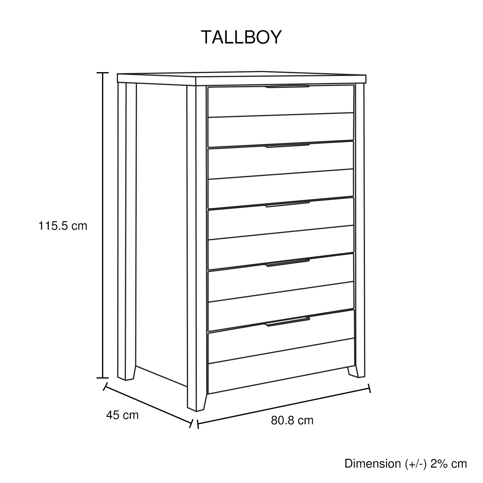 4 Pieces Bedroom Suite Natural Wood Like MDF Structure King Size Oak Colour Bed, Bedside Table & Tallboy