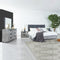 Queen 4 Pcs Bedroom Suite with Tallboy Fabric Upholstery MDF Combination of Black & Cement Colour