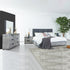Queen 4 Pcs Bedroom Suite with Tallboy Fabric Upholstery MDF Combination of Black & Cement Colour