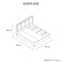 Queen 5 Pcs Bedroom Suite Fabric Upholstery MDF Combination of Black & Cement Colour