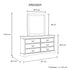 5 Pieces Bedroom Suite in Solid Wood & MDF King Size Grey Colour Bed, Bedside Table, Dresser & Tallboy