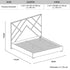 Matrix Bed Frame Fabric Padded Upholstery High Quality Slats Polished Stainless Steel Feet