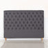 Bed Head Queen Size French Provincial Headboard Upholsterd Fabric Charcoal