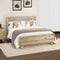 King Size Wooden Bed Frame in Solid Wood Antique Design Light Brown