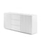 Buffet Ceramic Table Top MDF Cabinet Storage Stainless Steel In White