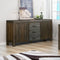 Buffet Sideboard in Chocolate Colour Constructed with Solid Acacia Wooden Frame Storage Cabinet with Drawers