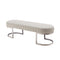 Hilda Bench Chair Air Leather Padded Upholstered Seat Polished Stainless Steel Feet