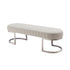 Hilda Bench Chair Air Leather Padded Upholstered Seat Polished Stainless Steel Feet