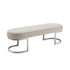 Hilda Bench Chair Air Leather Padded Upholstered Seat Polished Stainless Steel Feet
